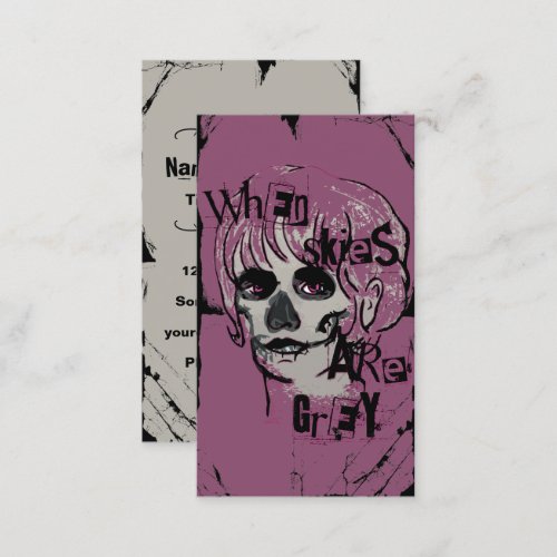 when skies are grey skeleton business card