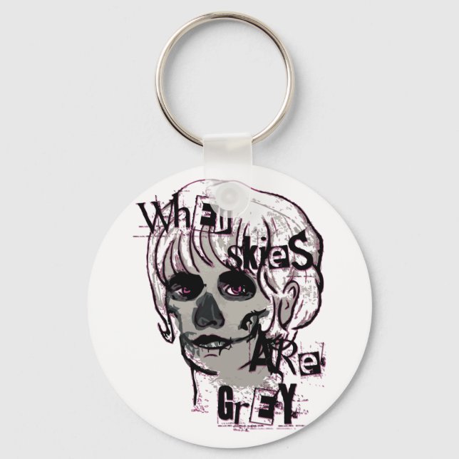 when skies are grey skeleton magnet keychain (Front)