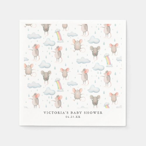 When Skies Are Grey  Watercolor Baby Shower Napkins