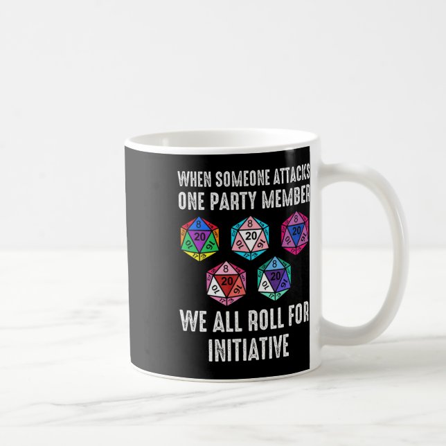When Someone Attacks One Party Member D20 Dice Lgb Coffee Mug (Right)