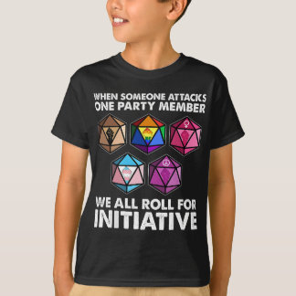 When someone attacks one party member we roll for T-Shirt