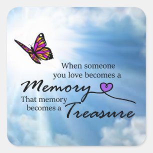 When someone you love, butterfly square sticker