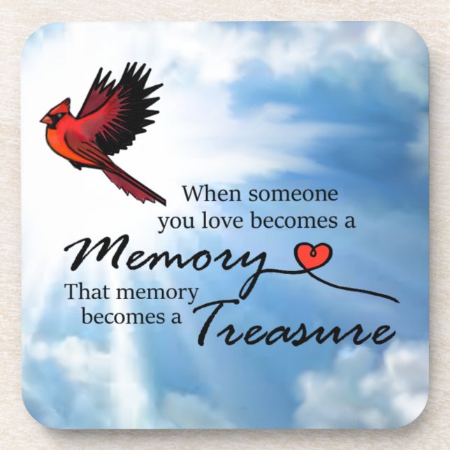 When someone you love, Cardinal Beverage Coaster (Front)