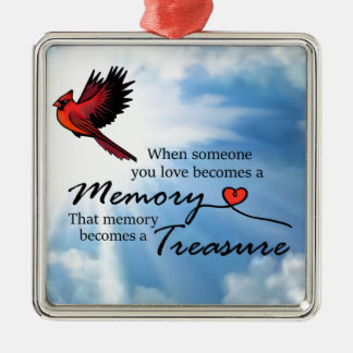 When someone you love, Cardinal Metal Ornament
