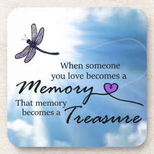When someone you love, dragonfly drink coaster