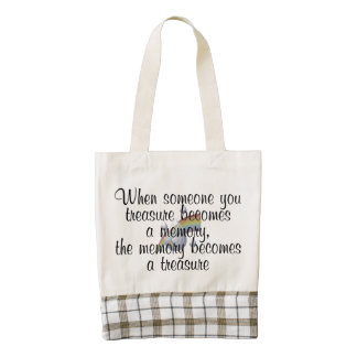 When someone you treasure becomes a memory... zazzle HEART tote bag