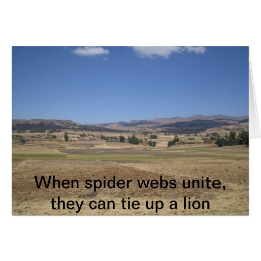 When spider webs unite, they can tie up a lion cards (Front Horizontal)