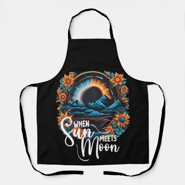 When Sun Meets Moon, Total Solar Eclipse Mountains Apron (Front)