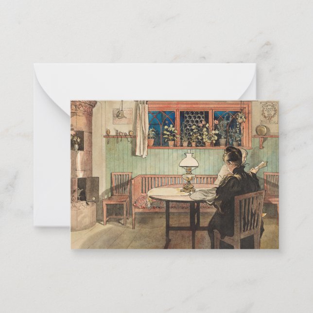 When the Children have Gone to Bed by Larsson Note Card (Front)