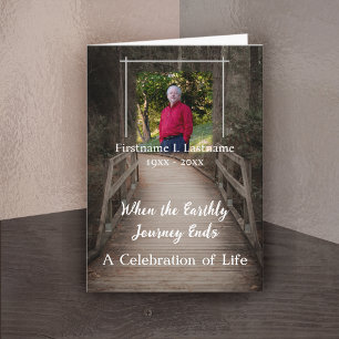 When the Earthly Journey Ends Memorial Bulletin Card