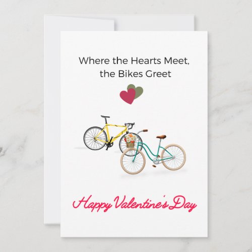 When the hearts meet the bikes greet valentine  h holiday card