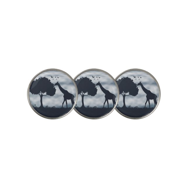 When the Moon Whispers to the Giraffe Golf Ball Marker (3 Up)