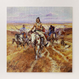 “When the Plains Were His” by Charles M Russell Jigsaw Puzzle
