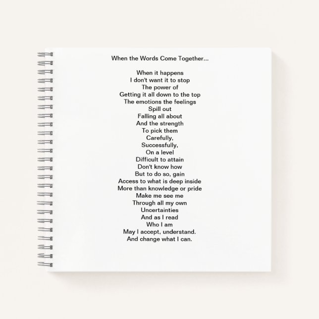 When the Words Come Together- Journal (Front)