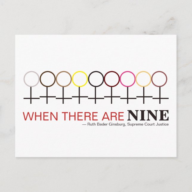 When There are Nine Justice Ginsburg RBG Quote Postcard (Front)