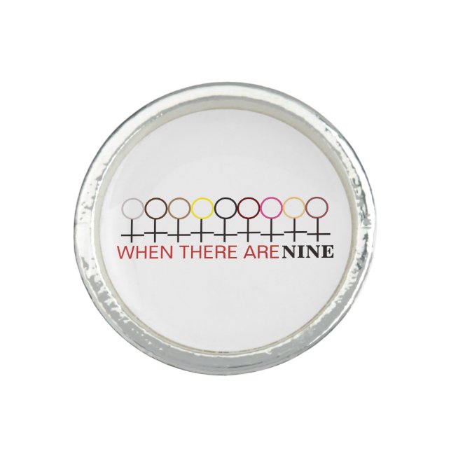 When There are Nine Justice Ginsburg RBG Quote Ring (Front)