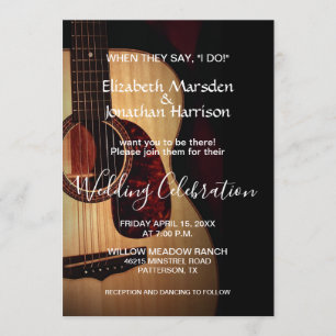 When They Say I Do Guitar Country Wedding Invitation