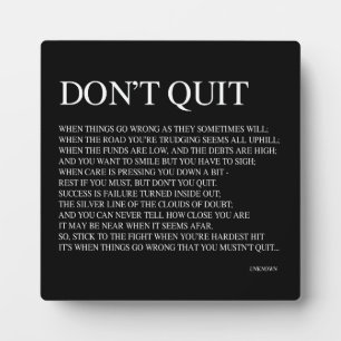 WHEN THINGS GO WRONG AS THEY SOMETIMES WILL; QUOTE PLAQUE