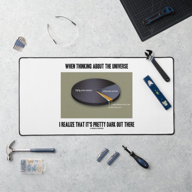 When Thinking Universe Realize It's Dark Out There Desk Mat (Workstation)