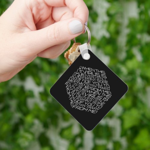 When This Virus Is Over White Text Cube Keychain