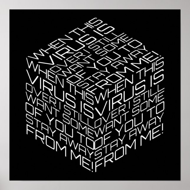 When This Virus Is Over White Text Cube Poster (Front)