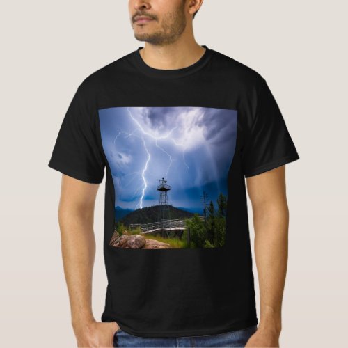 When thunder meets mountain under blue skies T_Shirt