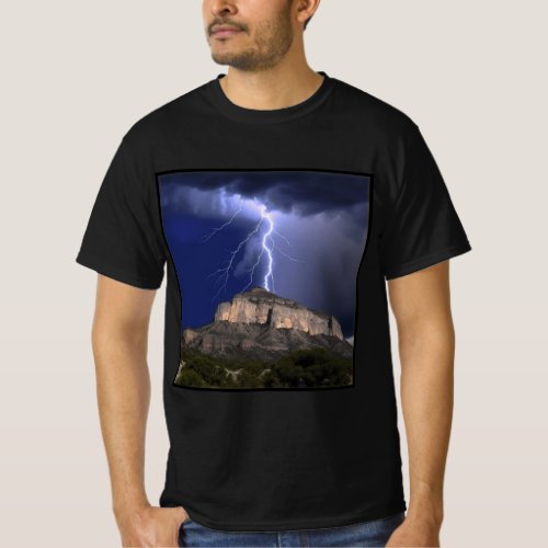 When thunder meets mountain under blue skies T_Shirt