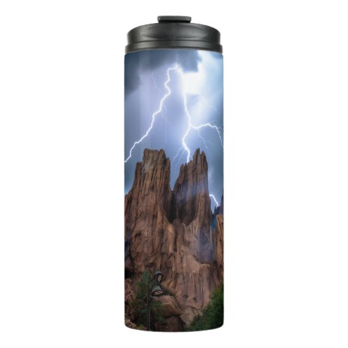 When thunder meets mountain under blue skies thermal tumbler