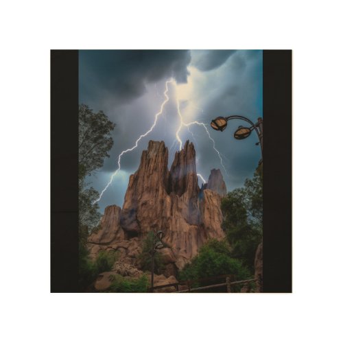 When thunder meets mountain under blue skies wood wall art