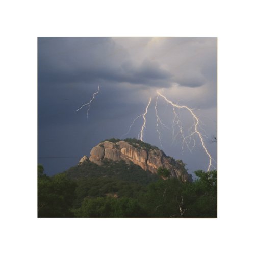 When thunder meets mountain under blue skies wood wall art