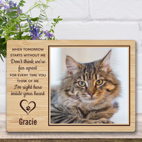 When Tomorrow Starts Without Me Cat Memorial Photo Plaque