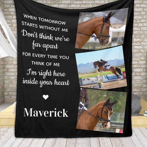 When Tomorrow Starts Without Me Pet Memorial Horse Fleece Blanket