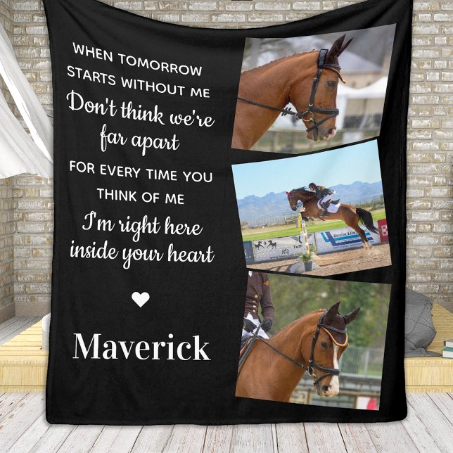 When Tomorrow Starts Without Me Pet Memorial Horse Fleece Blanket (Creator Uploaded)