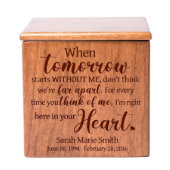 When Tomorrow Starts Wooden Cremation Urn (Front)