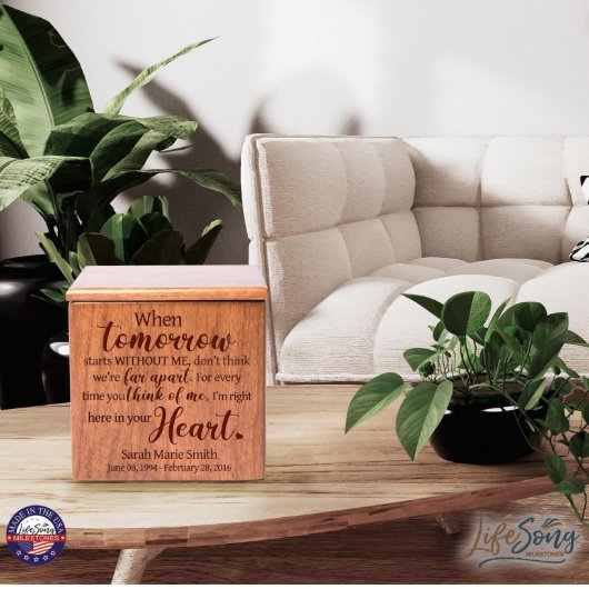 When Tomorrow Starts Wooden Cremation Urn (lifestyle)