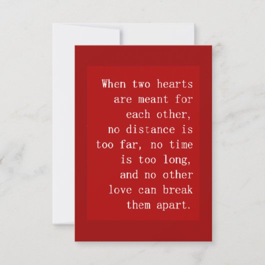 WHEN TWO HEARTS ARE MEANT FOR EACH OTHER NO DISTAN (Front)