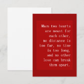 WHEN TWO HEARTS ARE MEANT FOR EACH OTHER NO DISTAN (Front/Back)