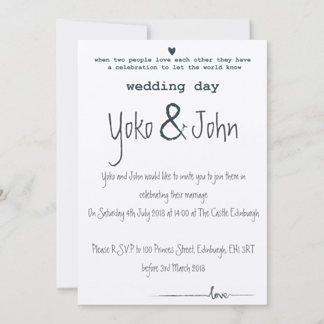 When two people love each other invitation (Front)