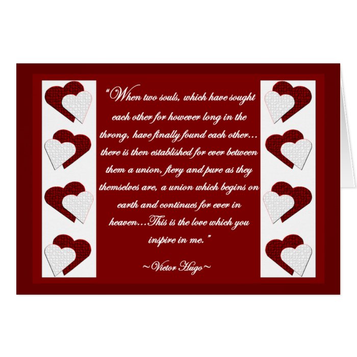 When Two SoulsVictor Hugo Quote Greeting Card