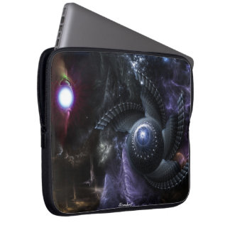 When Universes Collide Fractal Art Laptop Sleeve