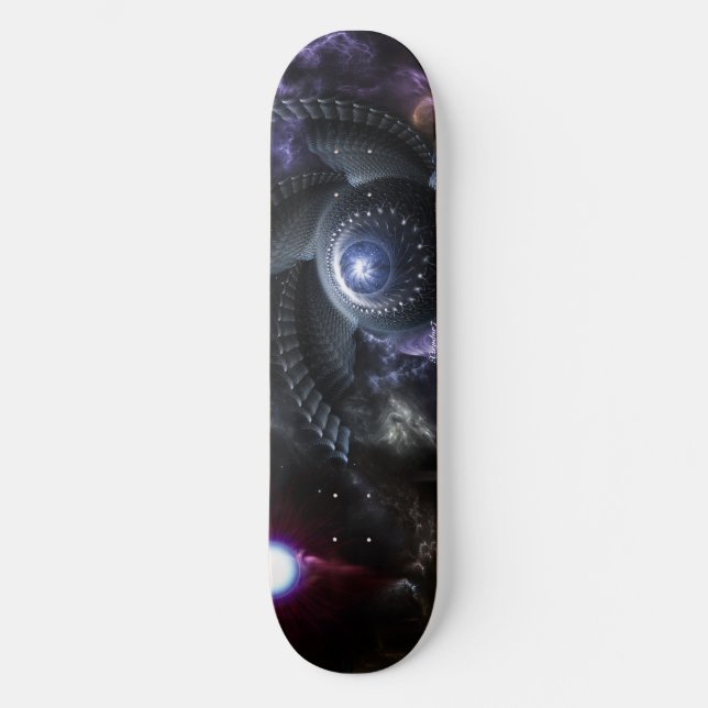 When Universes Collide Fractal Art skateboard Deck (Front)