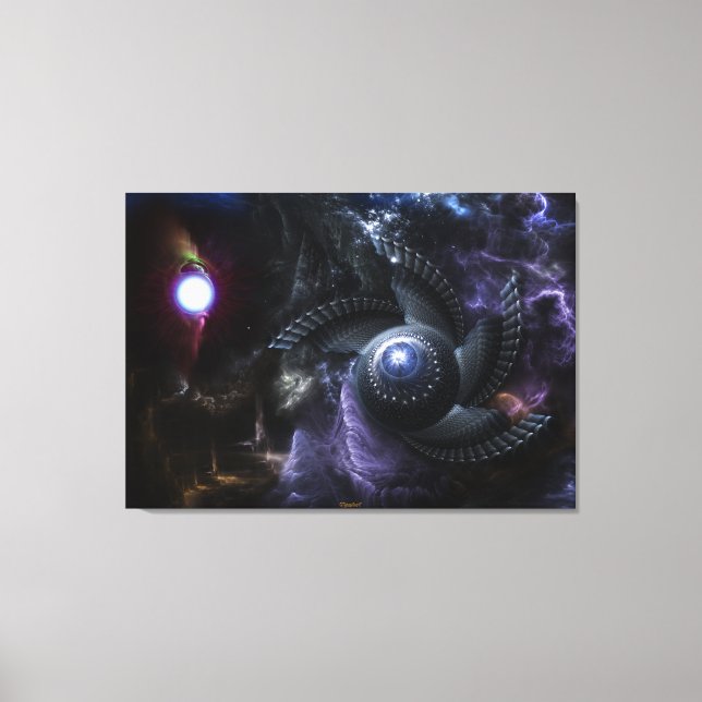 When Universes Collide Fractal Art Wrapped Canvas Print (Front)