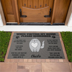 When Visiting My House Cat Doormat