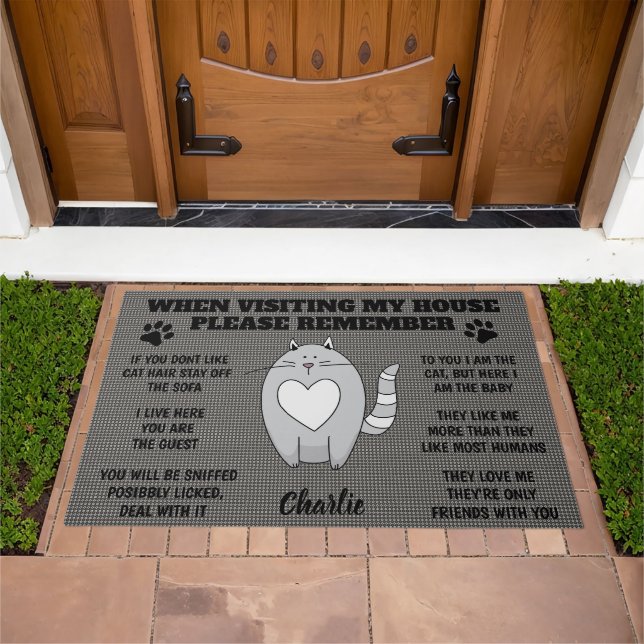 When Visiting My House Cat Doormat (Outdoor)