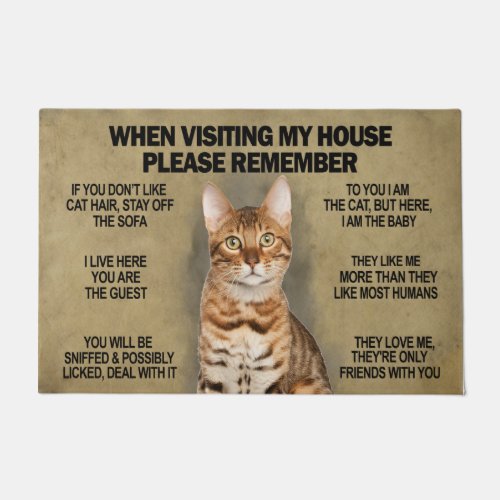 When Visiting My House  Funny Cat Doormat 