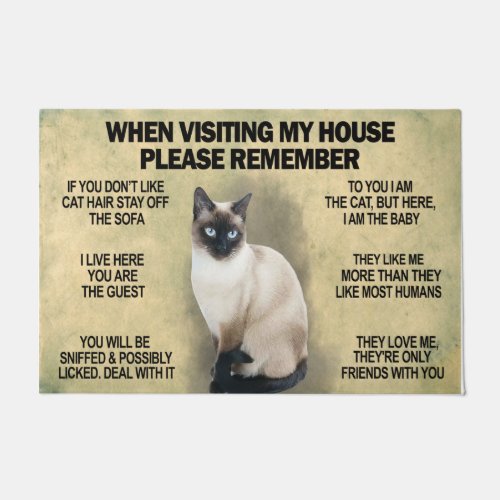 When Visiting My House  Funny Cat Mat  Cat Lover
