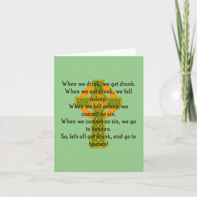 When We Drink We Get Drunk - Irish Quote  Card (Front)