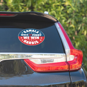 When We Fight We Win 2024 Kamala Harris USA Sticker