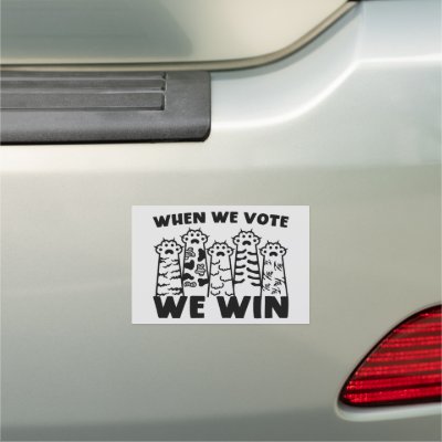 When We Vote We Win Cat Paws Kamala Cat Ladies Car Magnet