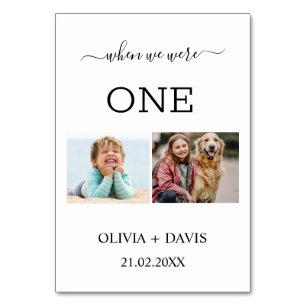 When We Were Age Modern Wedding Reception Party  Table Number